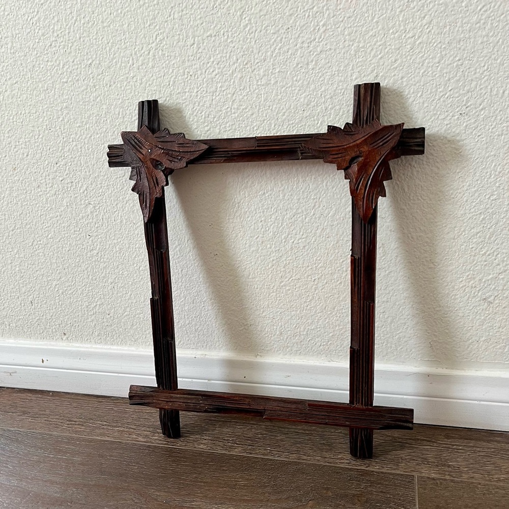 Rustic Wood Criss Cross Picture Frame Wall Hanging Decor 12/14 Inches